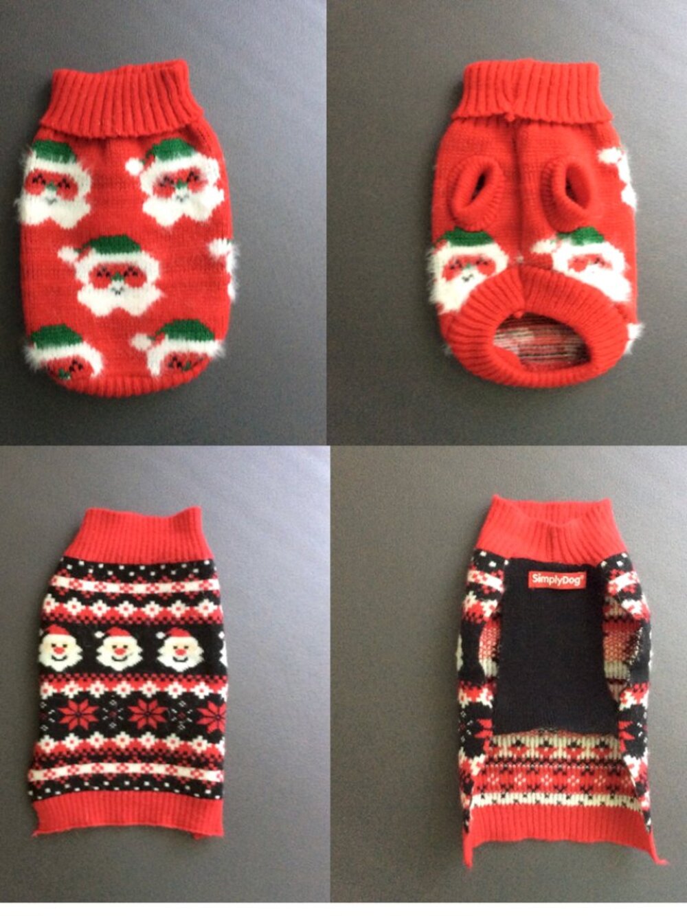 LOT of 2 Santa /Holiday Pet Sweaters